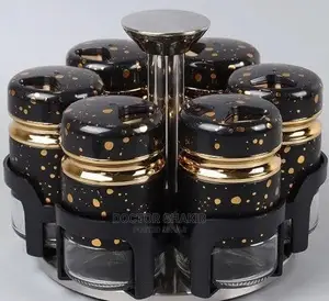 Single Layer Kitchen Spice Rack (Gold, Black)