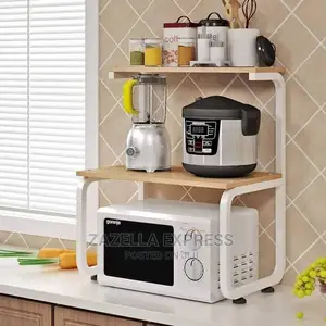 2 Tier Microwave Oven Rack Shelf and Kitchen Storage Space