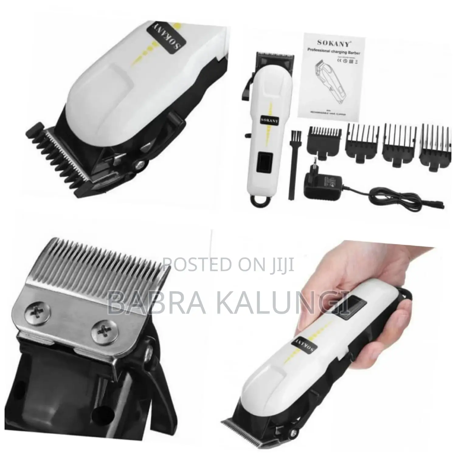 Sokany Rechargeable Original Hair Clipper Machine_ White