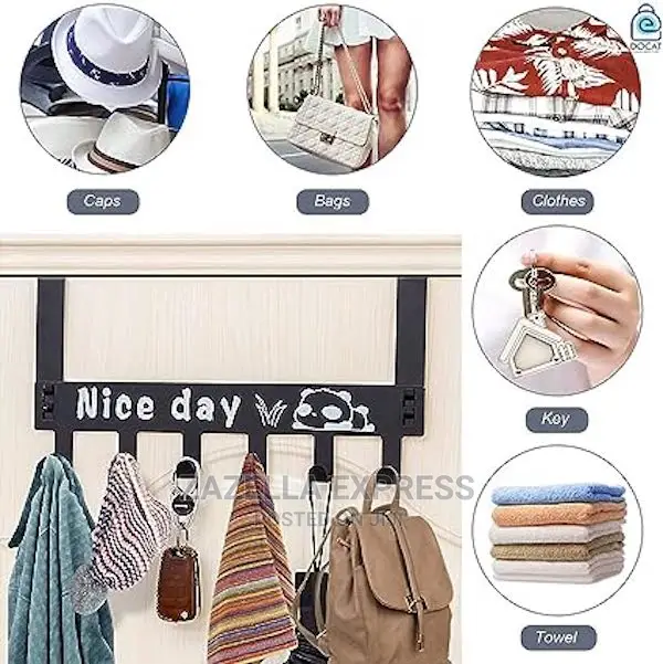 Towel Rack With 6 Sturdy Hooks