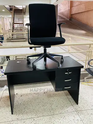 Office Desk and Fabric Office Chair