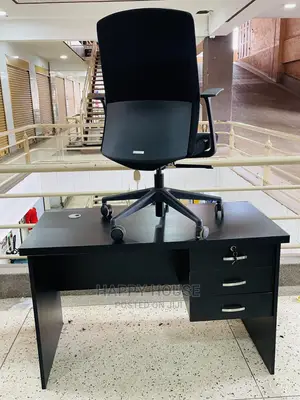 Office Desk and Fabric Office Chair