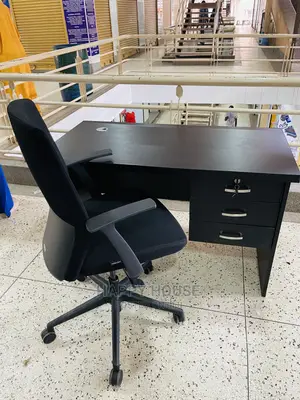 Office Desk and Fabric Office Chair