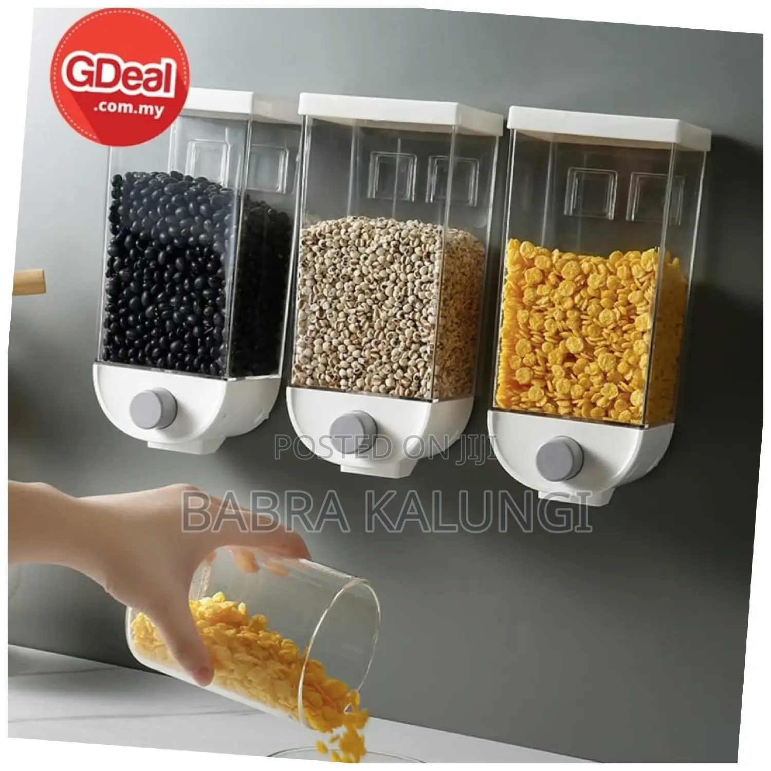 3 Piece Wall_ Mounted Cereal Dispenser