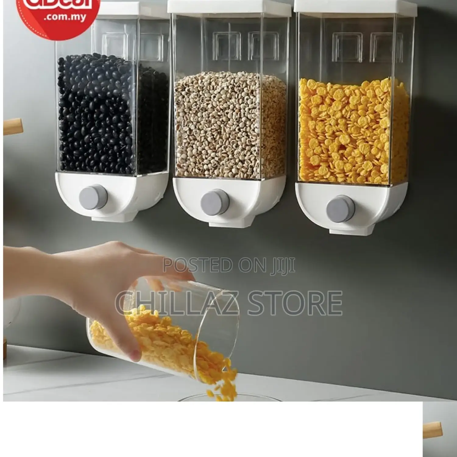3pcs Wall Mounted Cereal Dispenser.