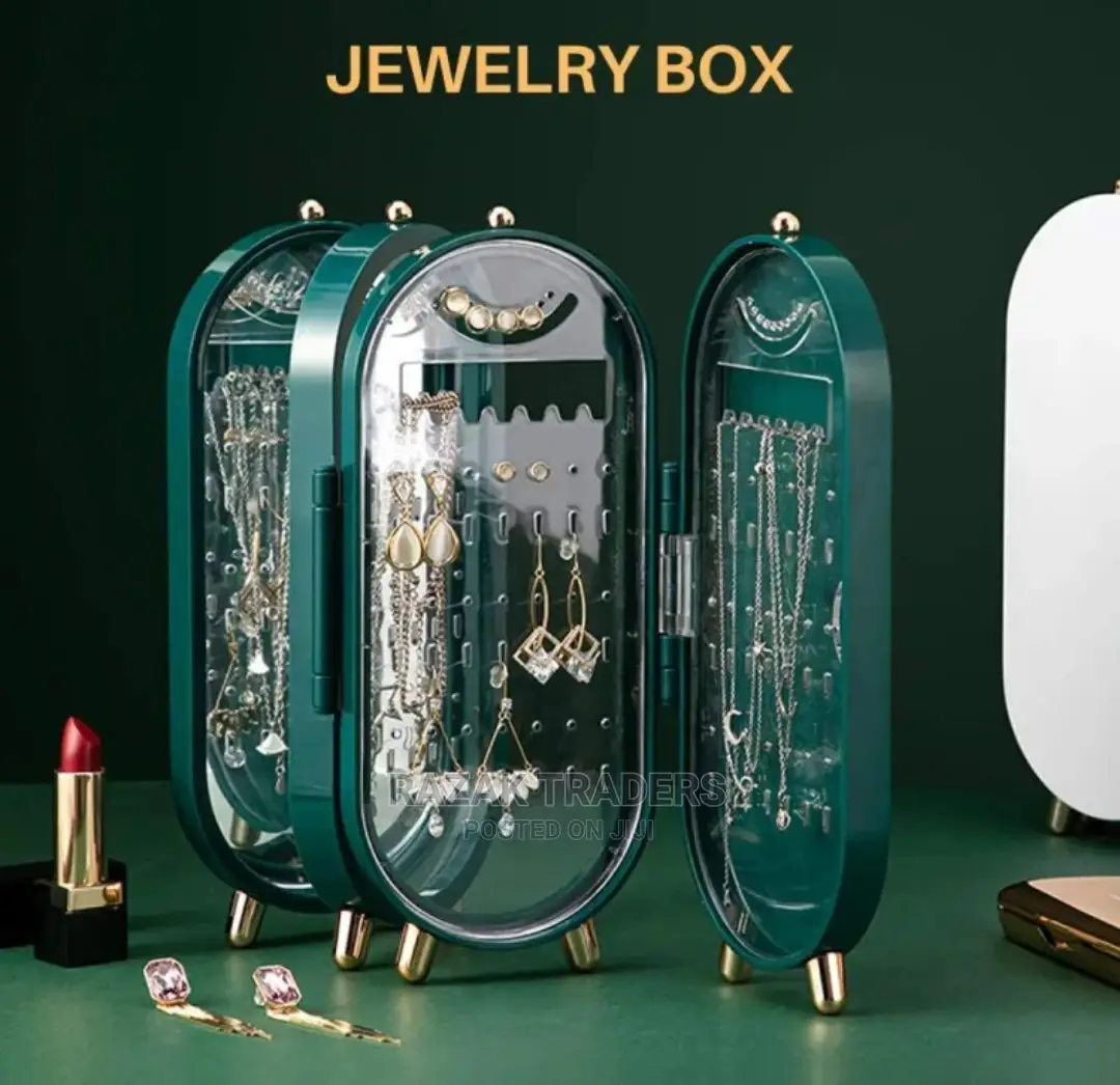 Foldable Jewelry Organizer With Mirror ,Necklace Handle