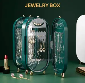 Foldable Jewelry Organizer With Mirror ,Necklace Handle