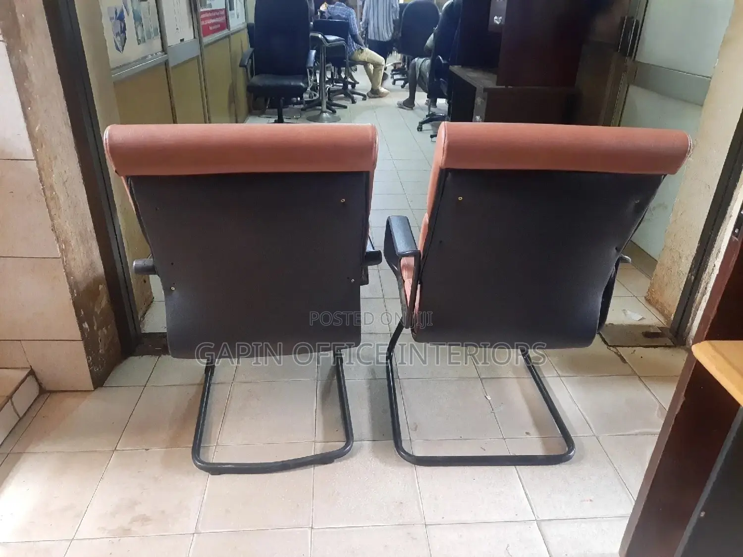 Brown Visitor's Chair, 2 Pieces