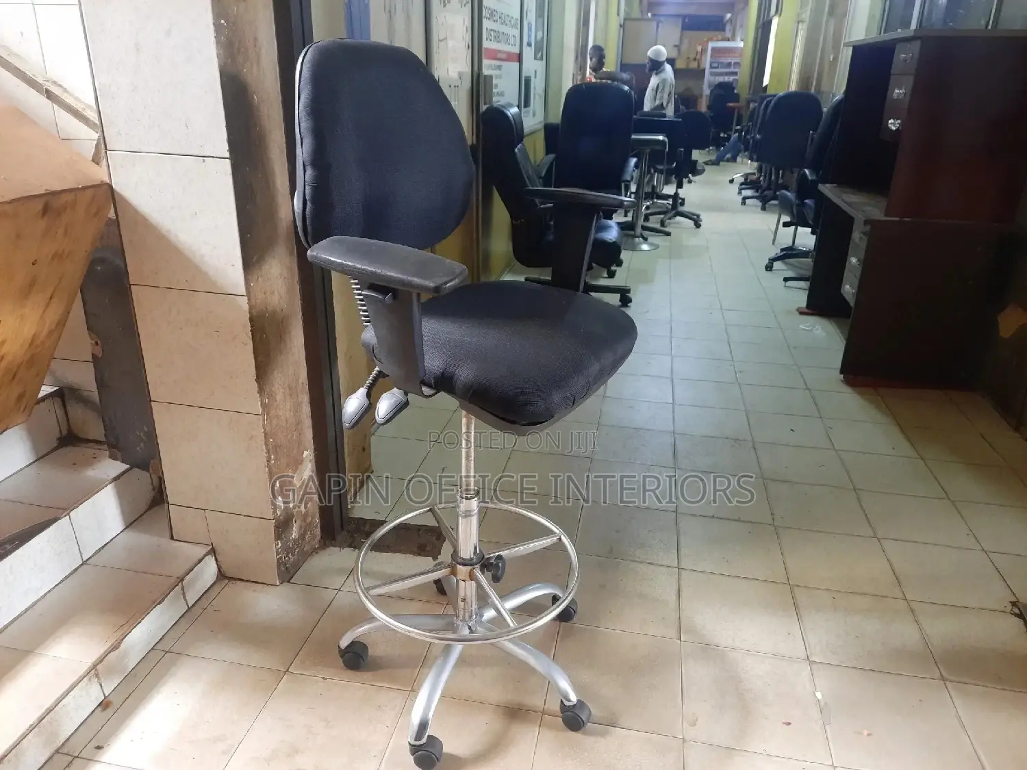 Counter Office Chair, Fabric
