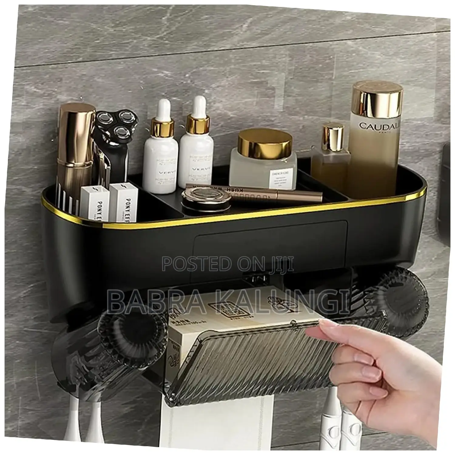 Wall Mounted Toothbrush Holder With 4 Holders Dust Cover