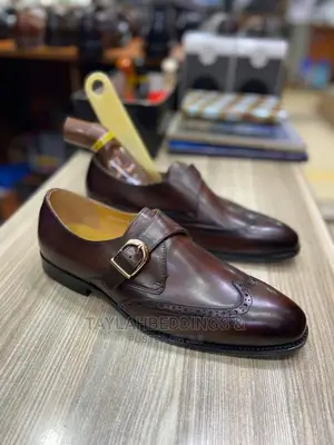 Single Monk Strap Custom Patina Men's Leather Shoes