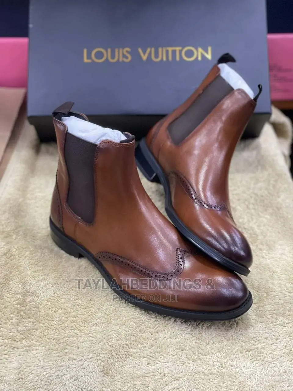 Men's Flat Leather High-Top Boots Pull on Shoes Ankle Boots