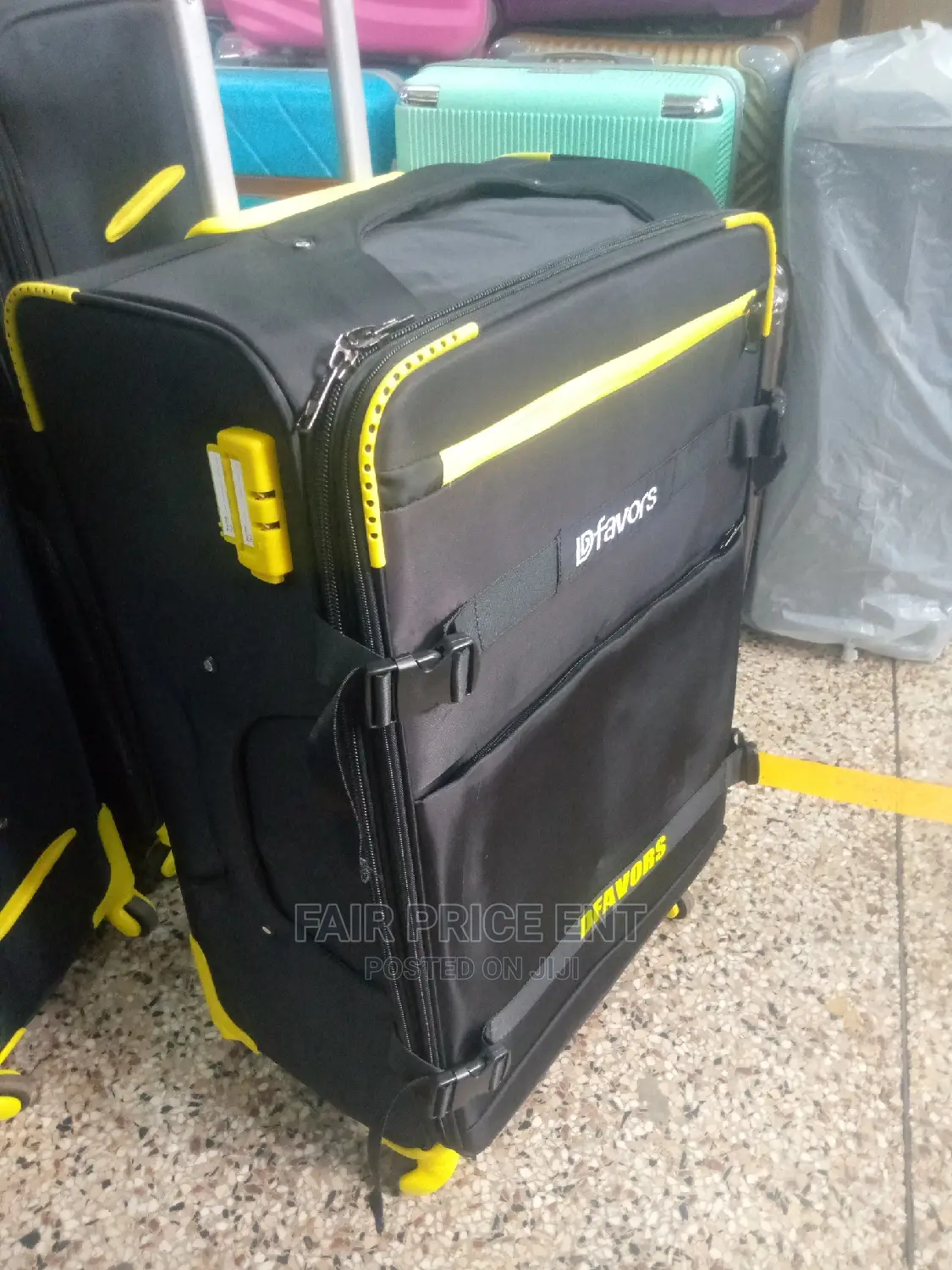 Classy Vip Cloth Suitcase.Extra Large.( Black)