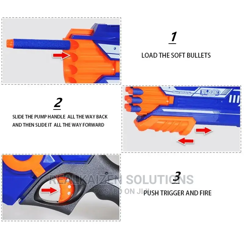 BLAZE STORM Multicolor 4 Barrel Soft Bullet Gun for Kids
