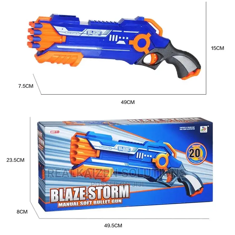BLAZE STORM Multicolor 4 Barrel Soft Bullet Gun for Kids