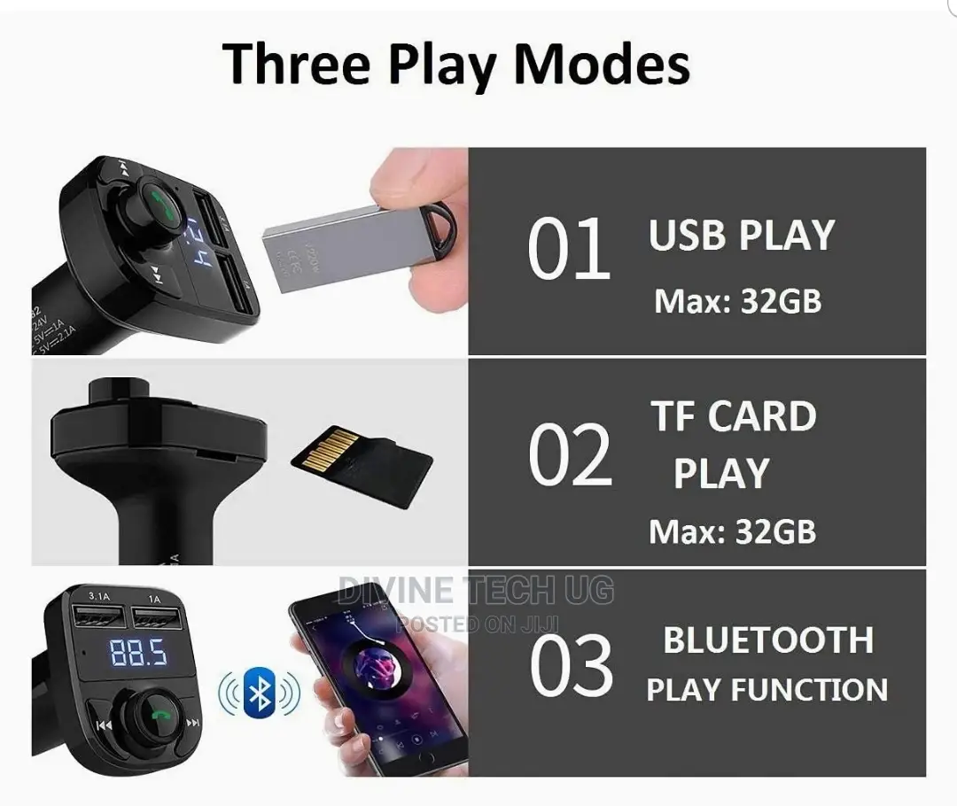 X8 USB Car Charger Wireless Bluetooth Mp3 FM Transmitter