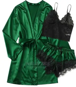 3pcs Women's Satin Sleepwear