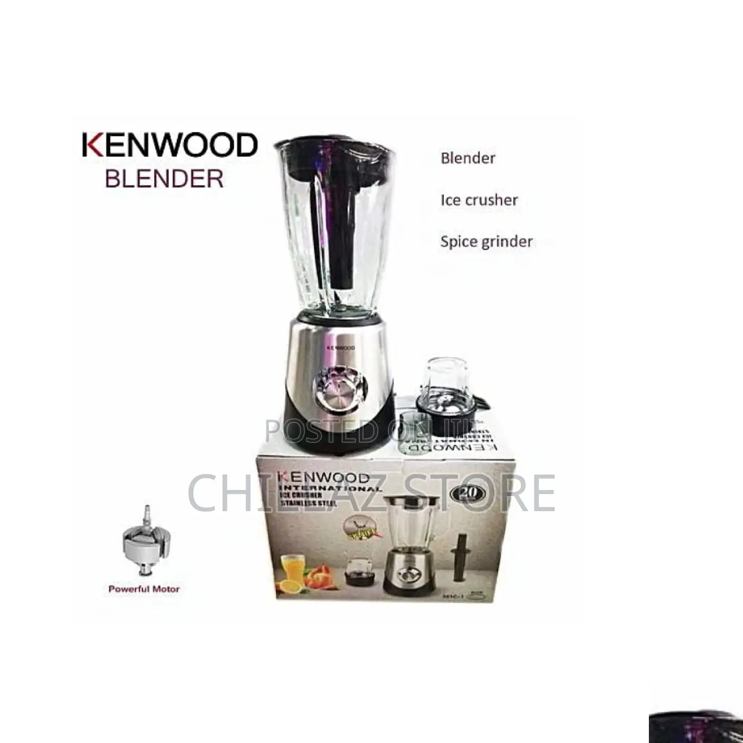 Stainless Steel Kenwood Blender.
