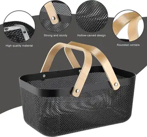 Metal Mesh Steel Basket With Handle