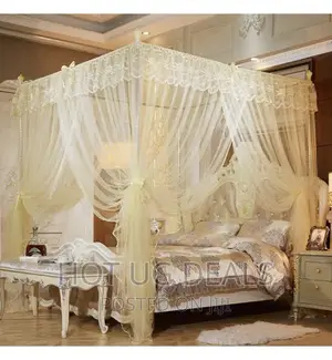 5x6 Flat Mosquito Net With Metal Stands -cream