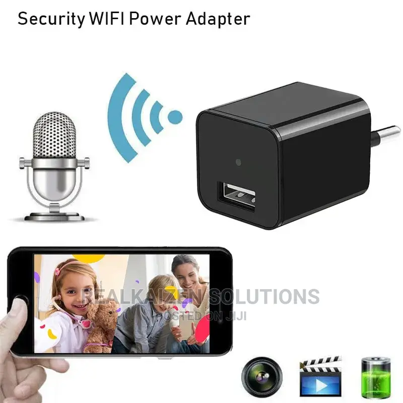 Mini Wifi 1080P Security SD Card Spy Charger Camera