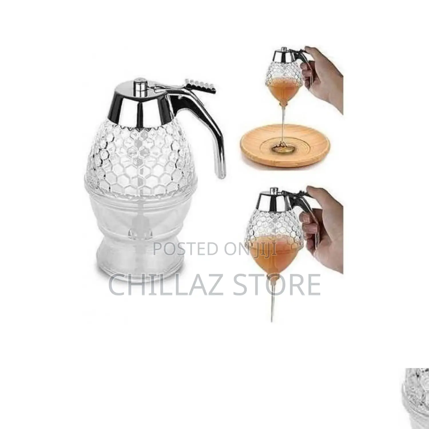 Glass Honey Dispenser.