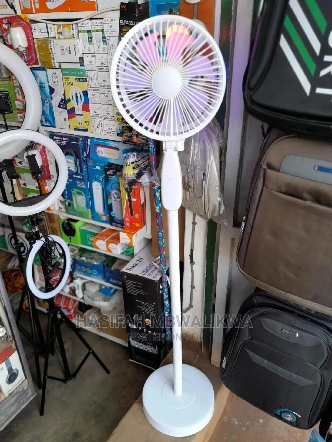 Rechargeable Fan With Torch- 3 Speeds