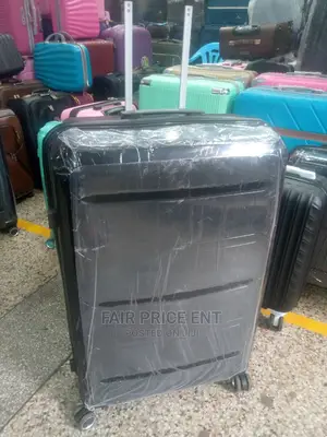 Rubber Plastic Suitcases. Black.( Large)