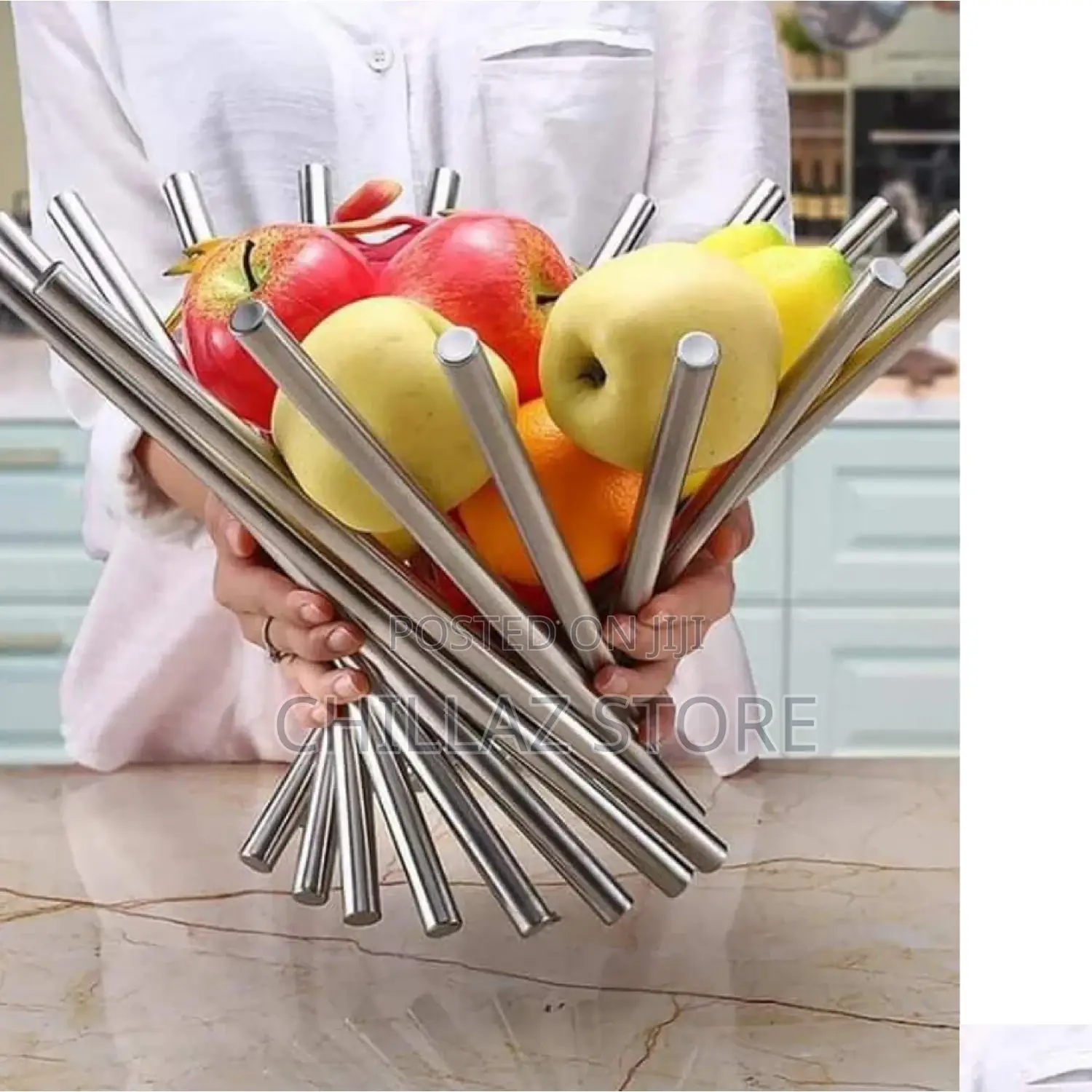Foldable Stainless Steel Fruit Storage Basket.