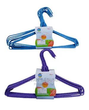 Color Coated Metallic Hangers for Kids Clothes - 10 Pieces