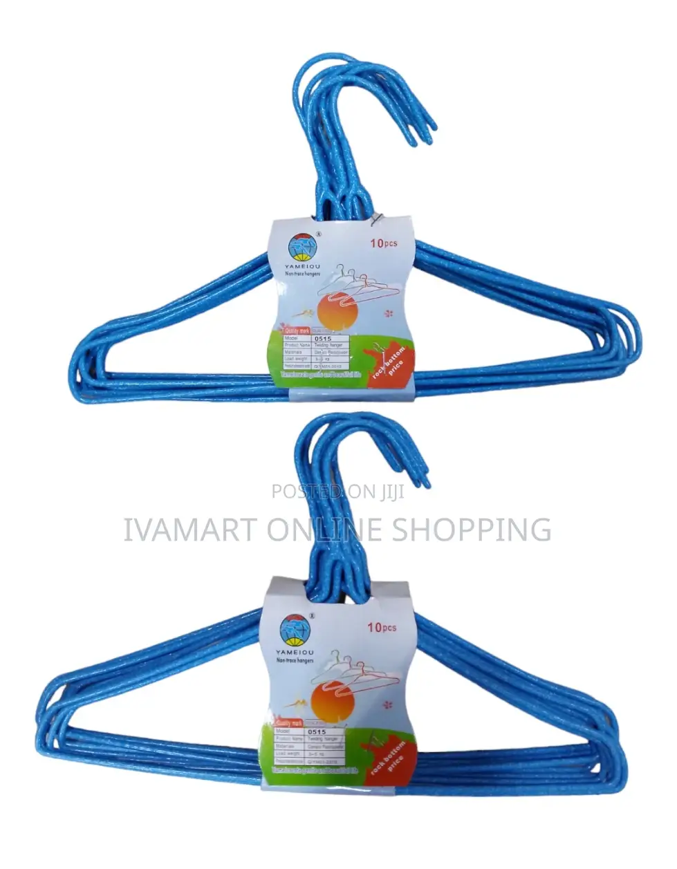 Color Coated Metallic Hangers for Kids Clothes - 10 Pieces