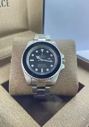 Deepsea Stainless Steel Rolex Men's Oyster Black Dial Watch