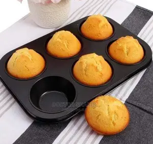 Nonstick Aluminum Cupcake Pan Tray (6 Cup Cavities)