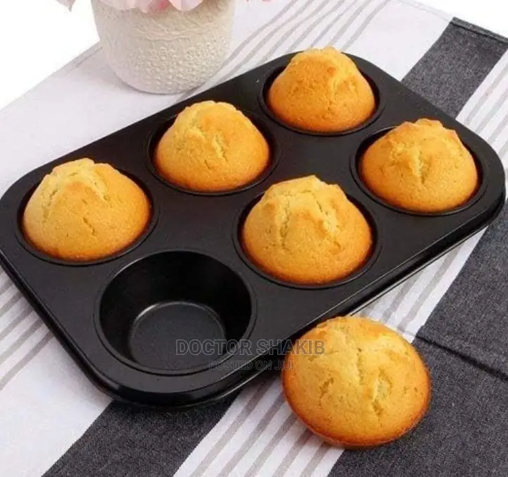 Nonstick Aluminum Cupcake Pan Tray (6 Cup Cavities)