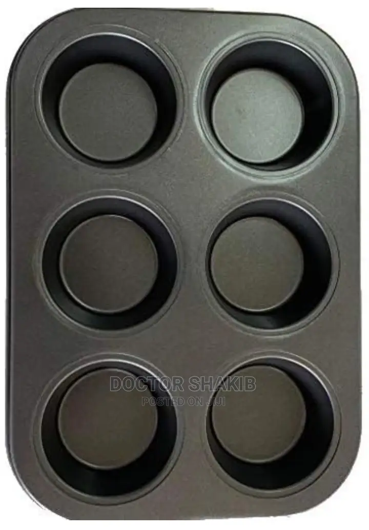 Nonstick Aluminum Cupcake Pan Tray (6 Cup Cavities)