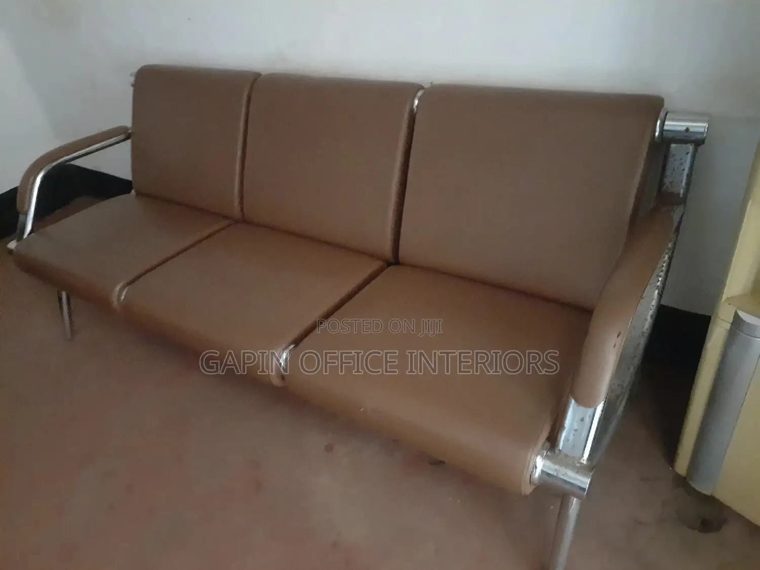 Executive Brown 3 Seater Waiting Chair