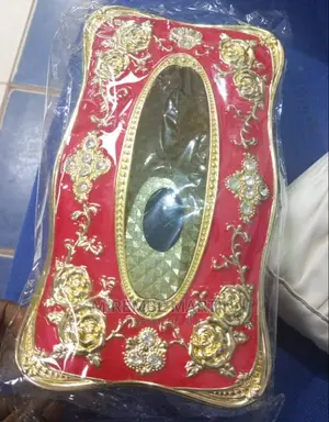Red and Gold Car Tissue Box
