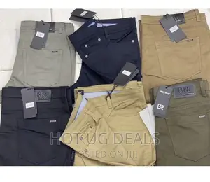 6 Pack of Men's Khaki Stretcher Trousers - Multi-Color
