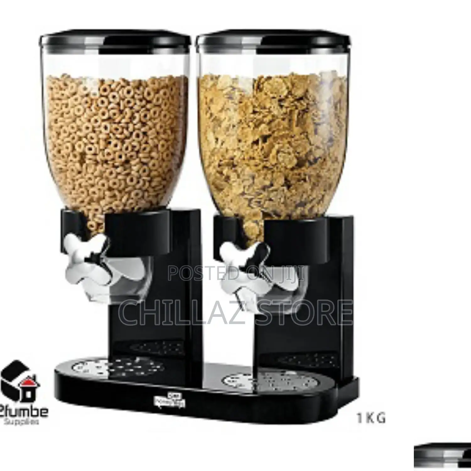 Double Cereal Dispenser.