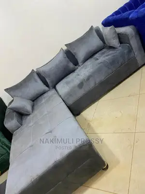 Beautiful Gray L Sofa Set