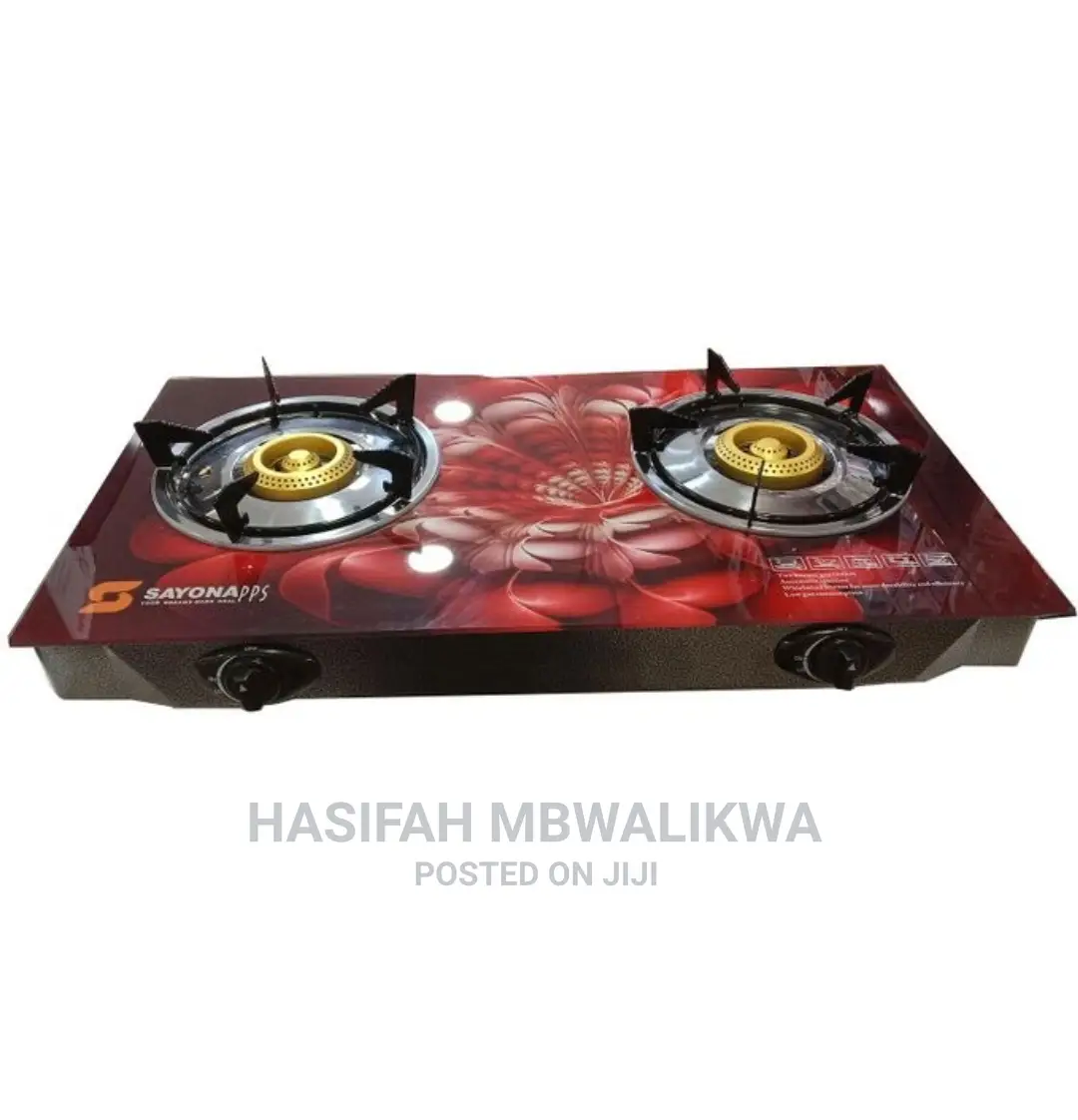 Sayona Glass Top 2 Gas Cooker- Automatic Ignition