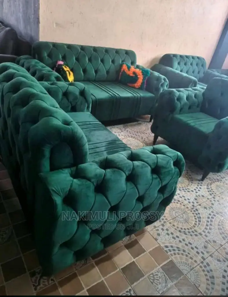 Chesterfield Green 5 Seater Sofa