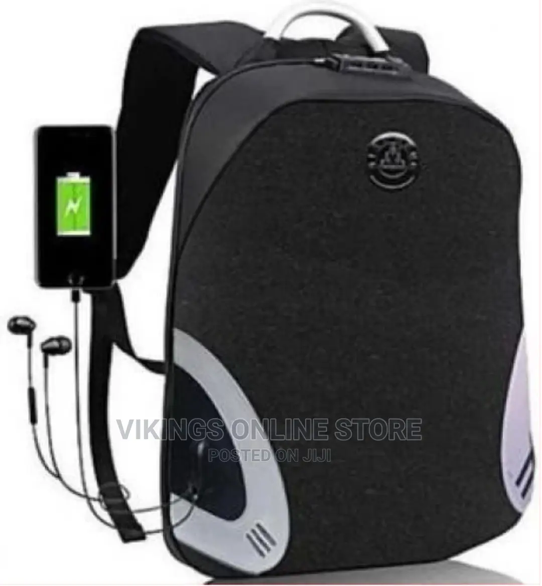 Waterproof Laptop Bag With USB Port – Black