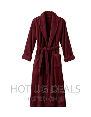 Cotton No Hood Bathrobe - Maroon