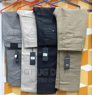 4 Pack Of Men's R Khaki Trousers Black, White,Grey,Brown