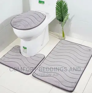 3 Pc Toilet Mat Set Gray
