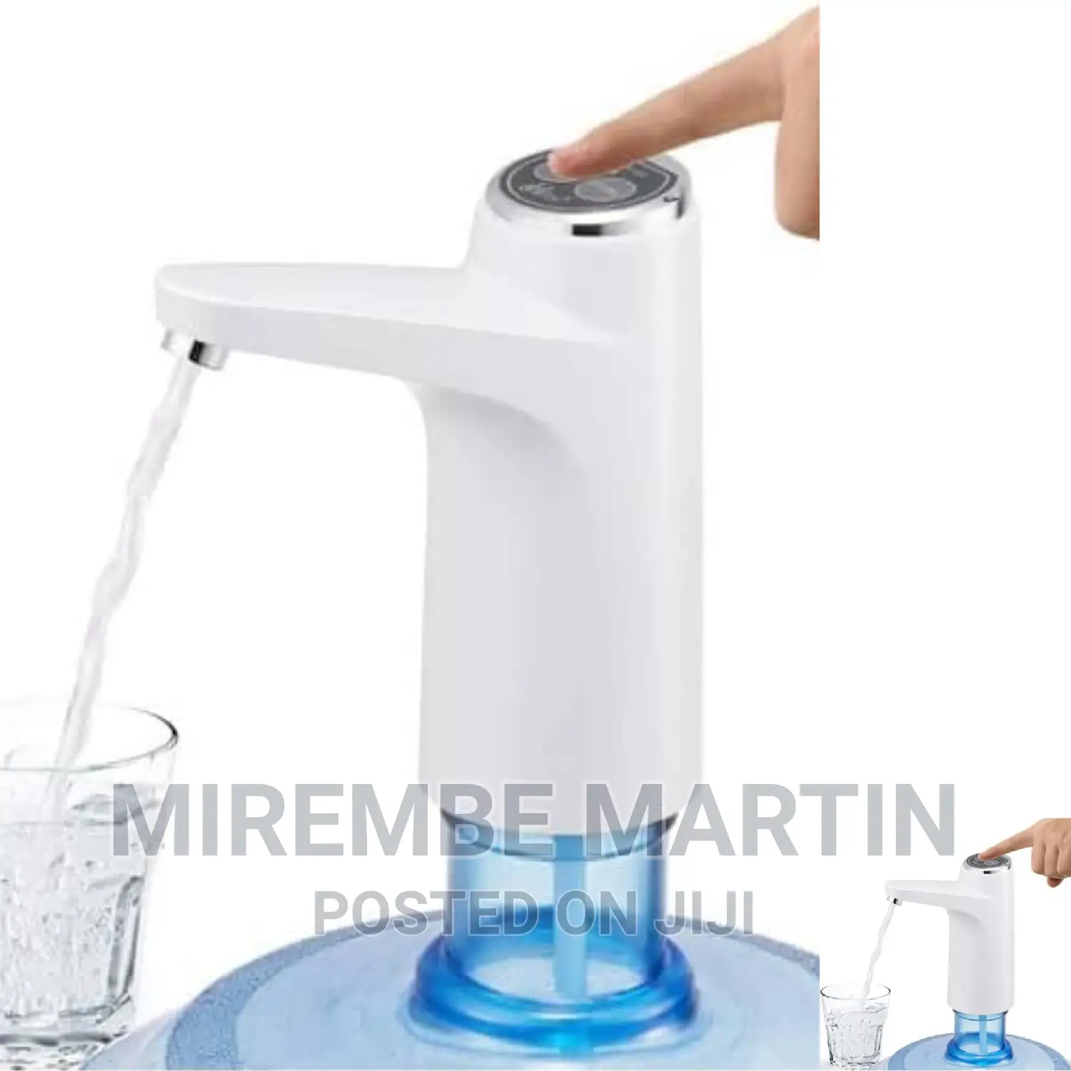 Blue and White Automatic Water Dispenser