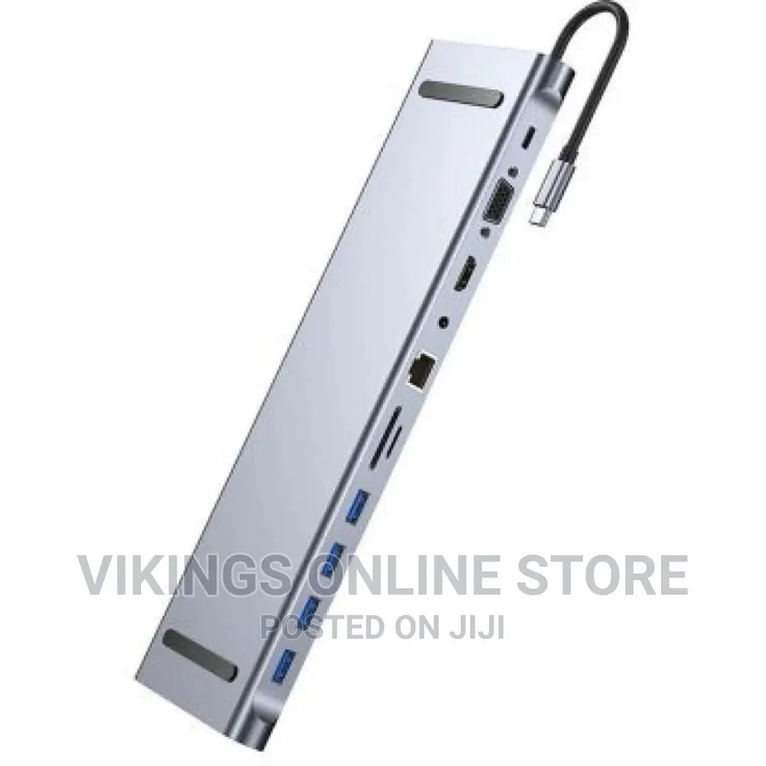 11 in 1 USB Type C Dock Hub Adapter – Grey