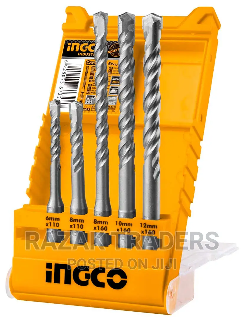 Ingco Concrete Drill Bits 6mm,8mm,8mm,10mm,12mm