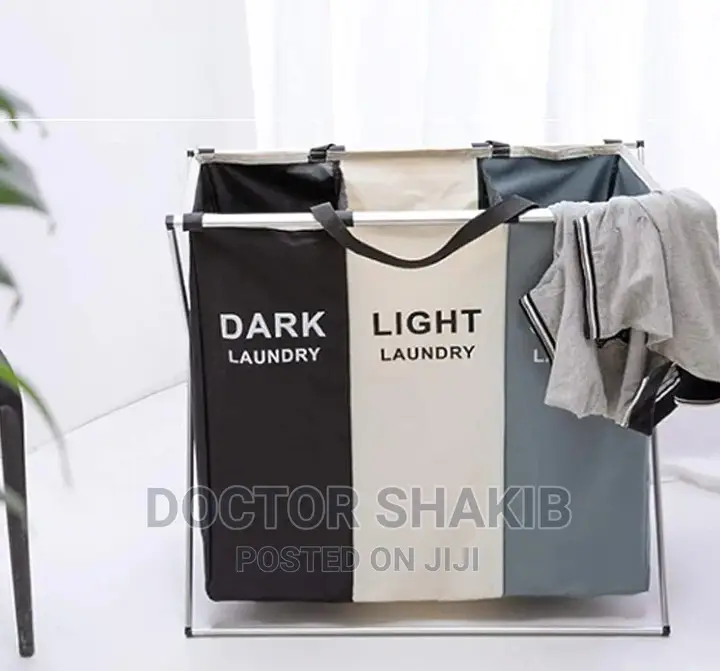 3 Grids Fabric Laundry Basket